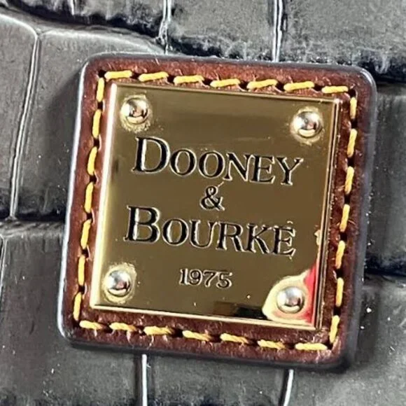 Dooney & Bourke Medium Gray Embossed Mock Croc Bag Tote EUC - Picture 8 of 14